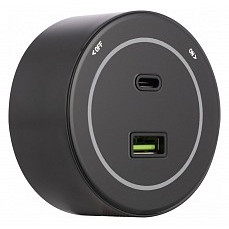 Розетка usb и type c на треке arte milano am-track-sockets-39 399732ts-usb-type-c black